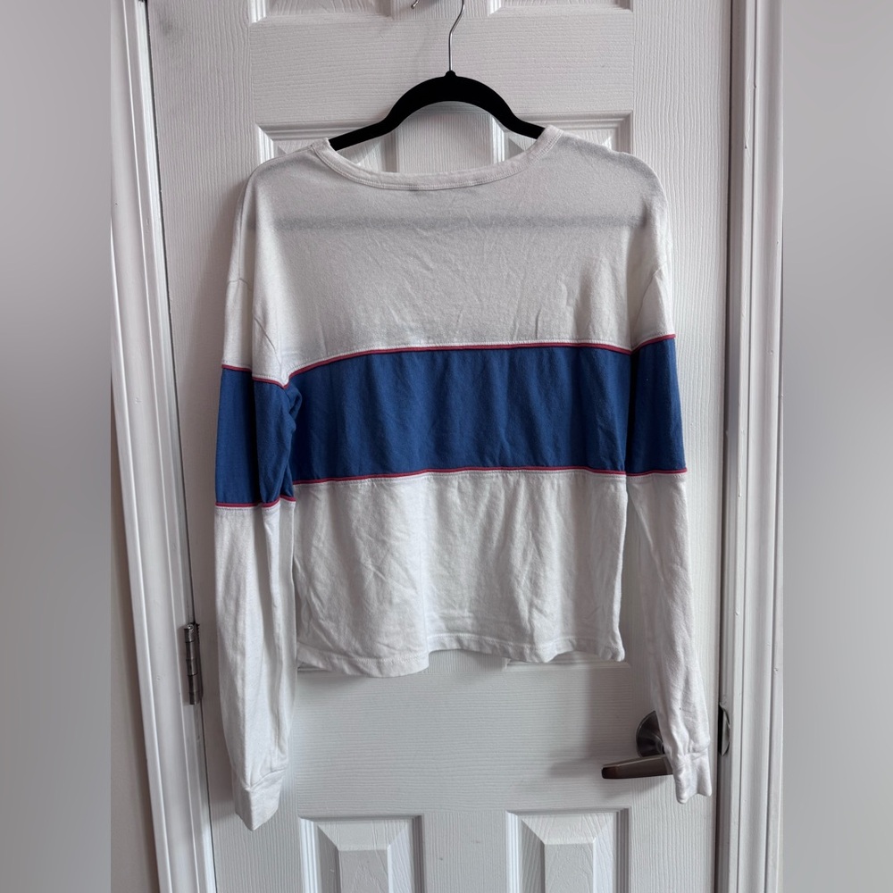 ABERCROMBIE & FITCH Striped Varsity Long Sleeve Tee Size Small - Picture 4 of 5